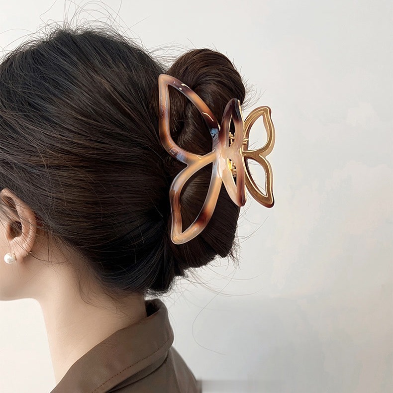 pinces rétro de griffe de cheveux d'acétate de papillon de 11cm aucun dommage pour des cheveux