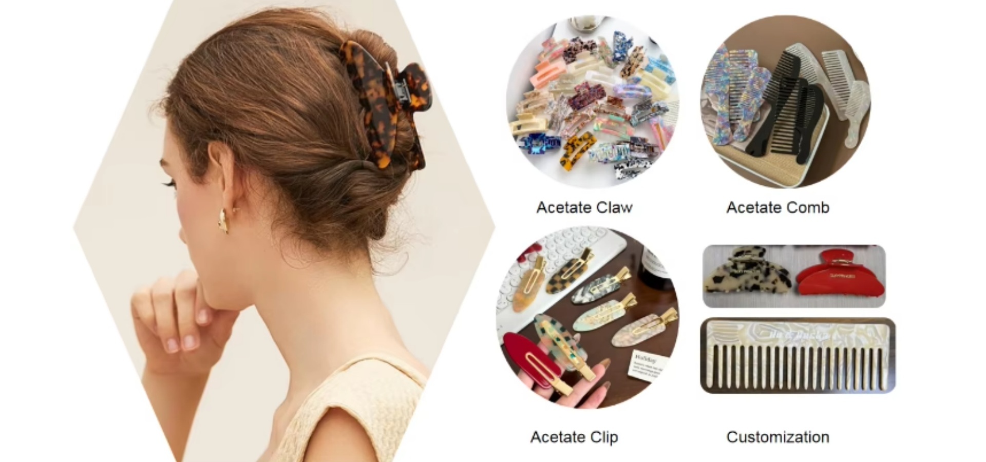 Accessoires pour cheveux en acétate