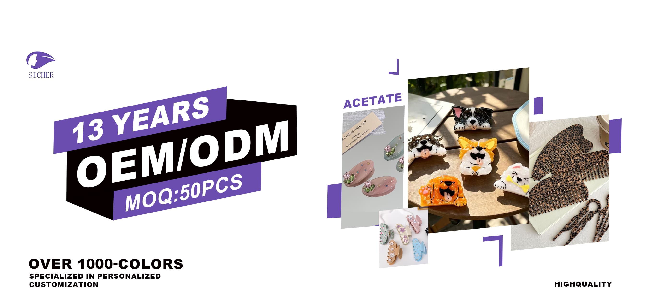 Accessoires pour cheveux en acétate