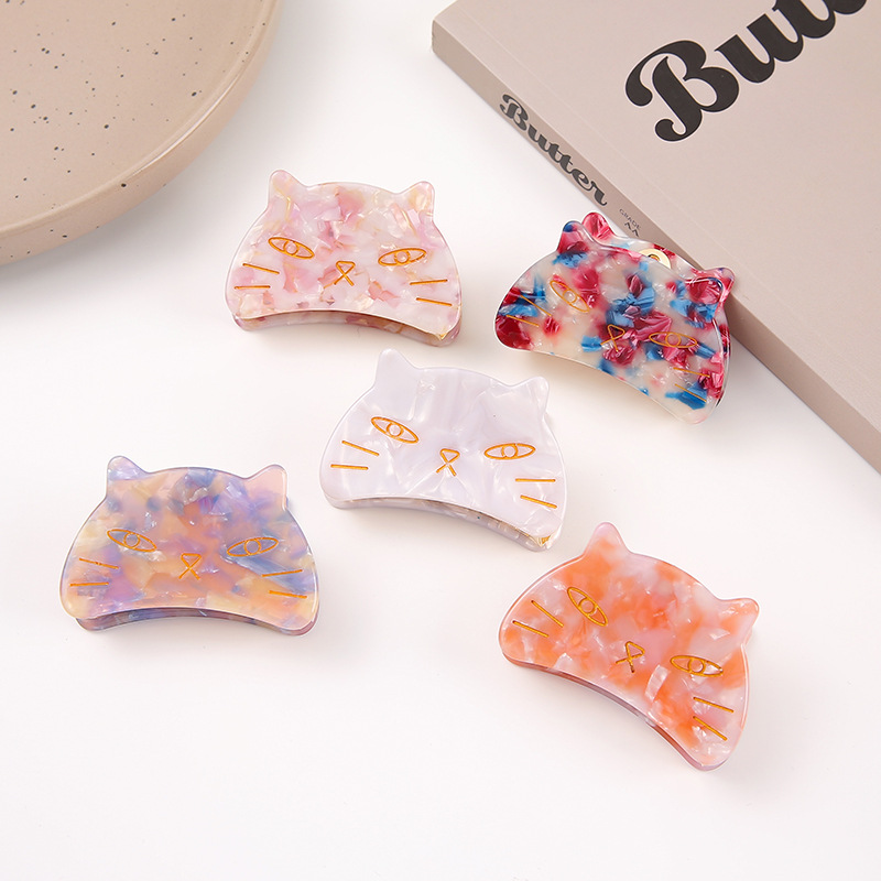 Mignon de chat Cat Cellulose Clips de cheveux Coiffures Coiffes Clips Jaw Clips Accessoires pour les filles