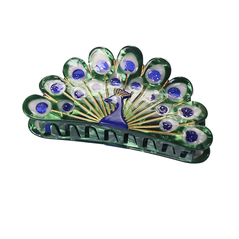 Joue paon peacock cellulose acétate Clips Hair Jaw Clips Accessoires de cheveux pour les filles