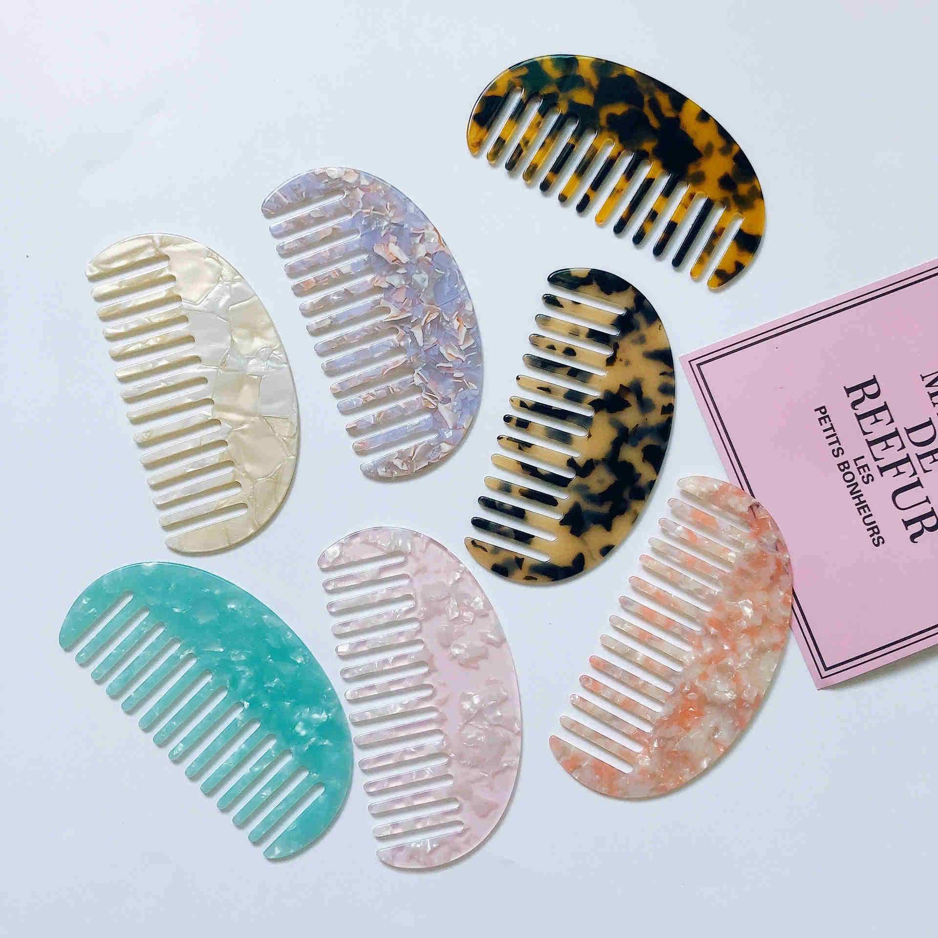 Fashion Simple Acétate Plate antistatique peigne à cheveux mignons pour femmes