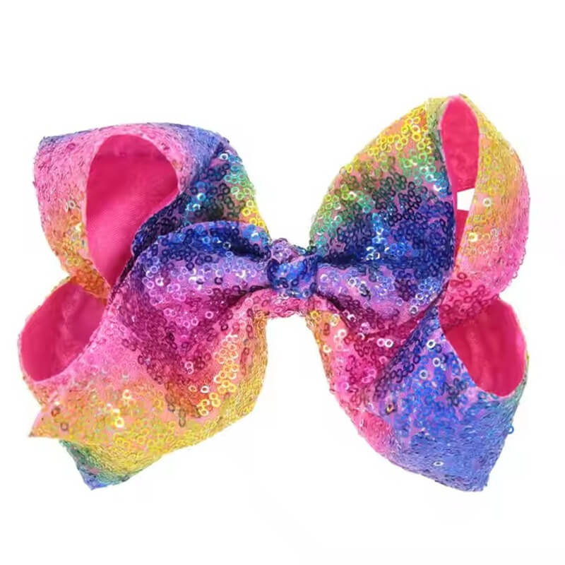 JoJo Bows à paillettes colorées pour enfants, cheveux 8 pouces