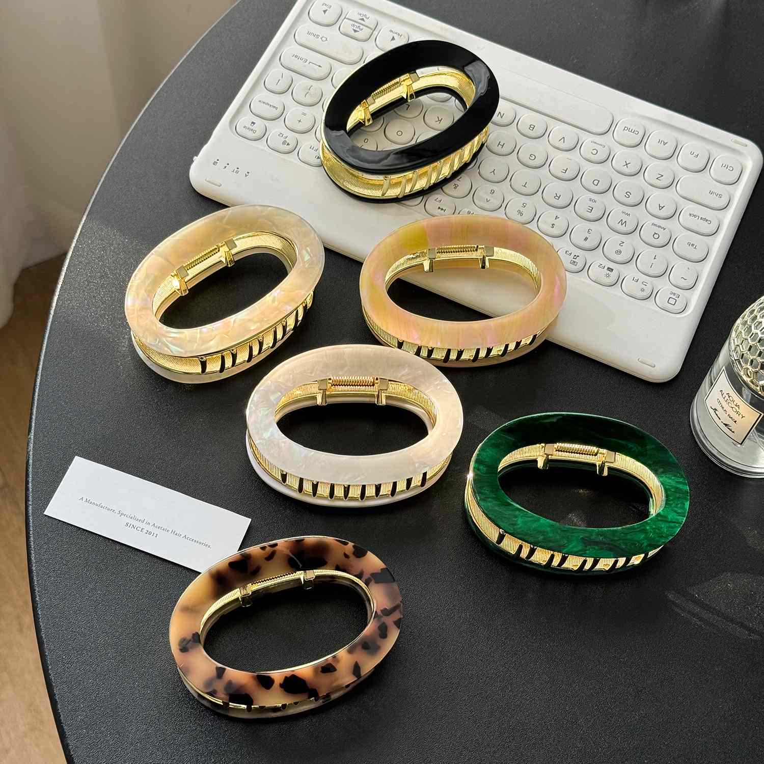 Grande Clip ovale Clip acétate Accessoire de cheveux pour les femmes