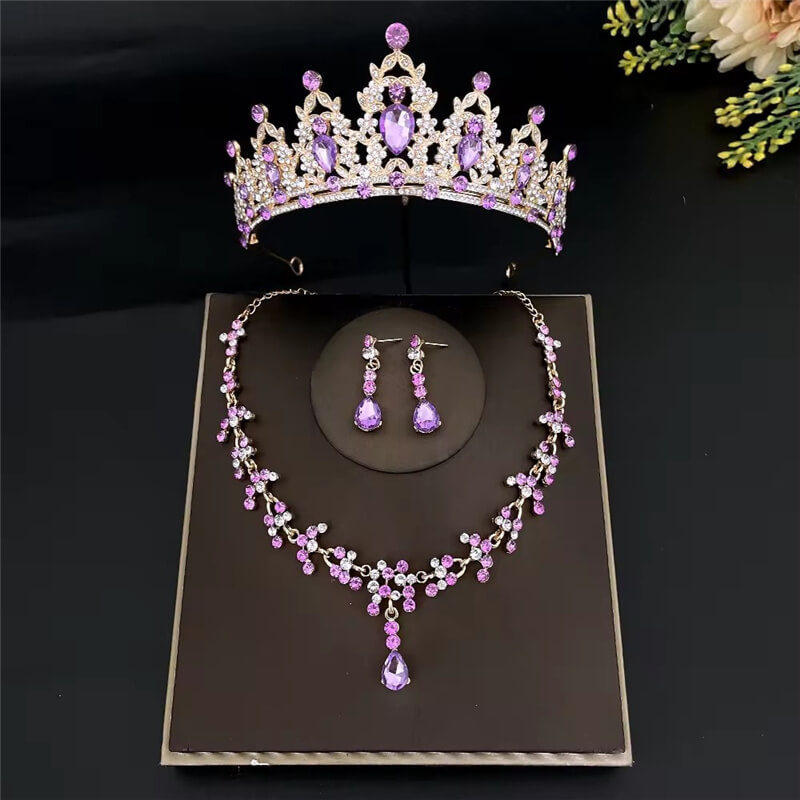 Tiara Crown Ensemble boucles d'oreilles et collier Tiara Crown